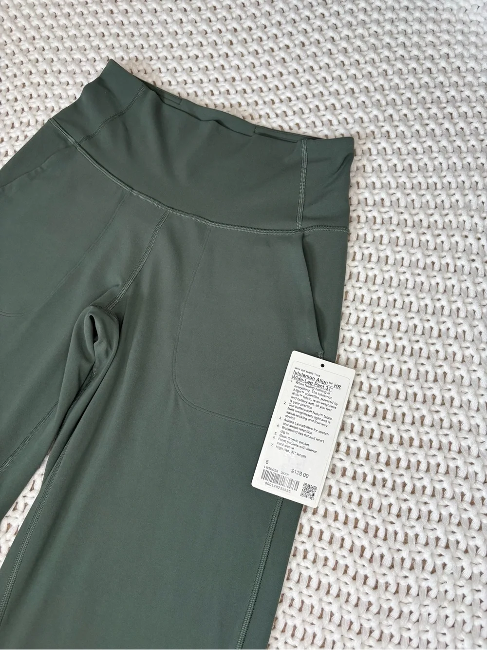 lululemon align hr wide leg pant 31” in dark forest size 6